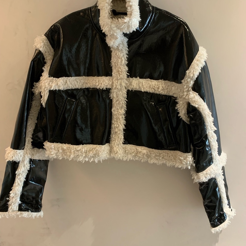 Faux Leather & Faux Fur Jacket